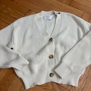 Zara Kids Cream Knit Cardigan